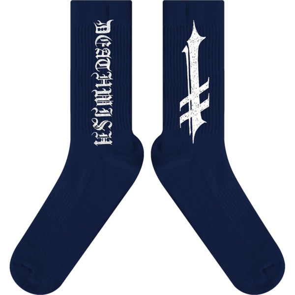 Deathwish Skateboards Ressurection Navy Crew Socks - One Size Fits Most