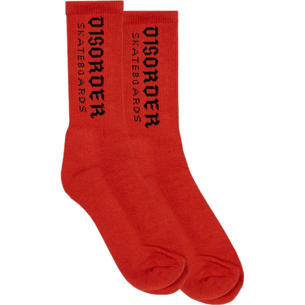 Disorder Skateboards Logo Red / Black Crew Socks - One Size Fits Most