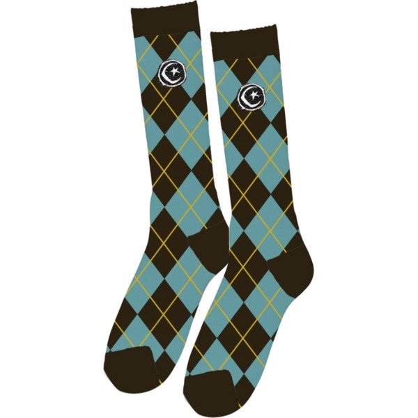 Foundation Skateboards Argyle Blue / Brown Tall Socks - One Size Fits All