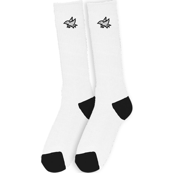 Foundation Skateboards Bird White Tall Socks - One Size Fits All
