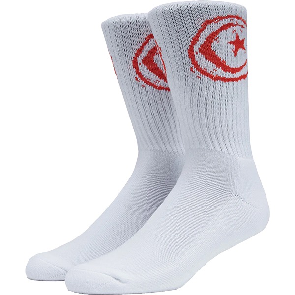 Foundation Skateboards Star & Moon White Crew Socks - One size fits most Foundation Skateboards Star & Moon White Crew Socks - One size fits most