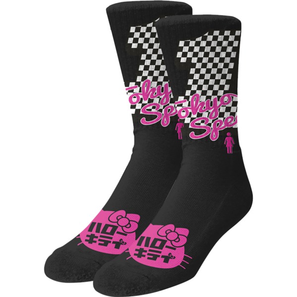Girl Skateboards x Sanrio Speed Black Crew Socks - One size fits most