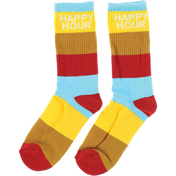 Happy Hour Skateboards Stripes Vintage Soul Crew Socks - One size fits most Happy Hour Skateboards Stripes Vintage Soul Crew Socks - One size fits most
