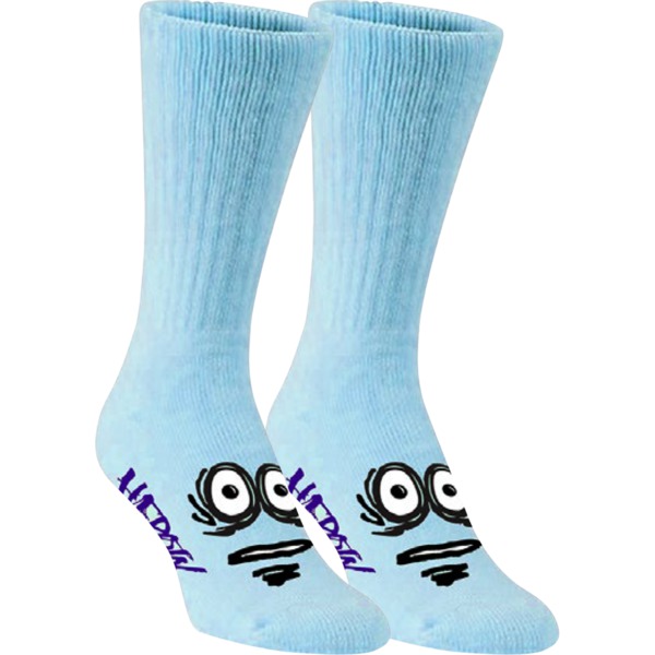 Heroin Skateboards Big Egg Blue Crew Socks - One size fits most