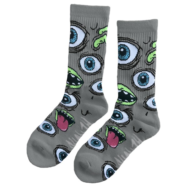 Heroin Skateboards Mutant Grey Crew Socks - One size fits most