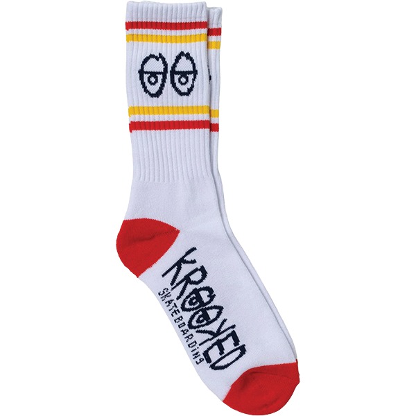 Krooked Skateboards Eyes Red / Navy / Yellow Crew Socks - One size fits most Krooked Skateboards Eyes Red / Navy / Yellow Crew Socks - One size fits most