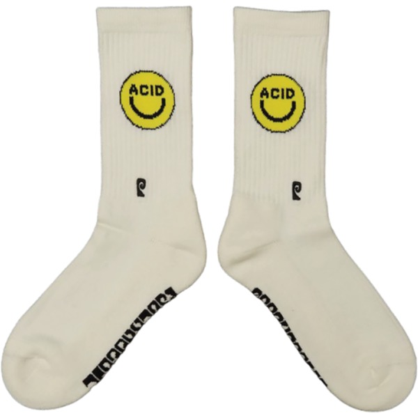 Psockadelic Socks Acid White Crew Socks - One size fits most