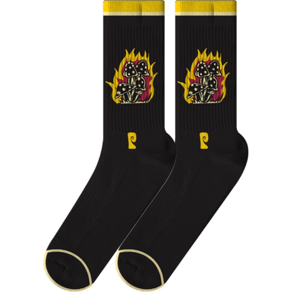 Psockadelic Socks Mushroom Flame Crew Socks - One size fits most