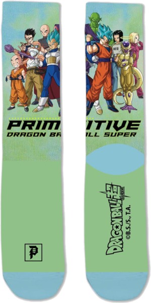 Primitive Skateboarding DBS2 Universe Survival Green Crew Socks - One size fits most