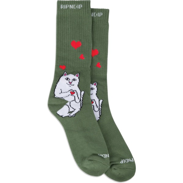 Rip N Dip Nermal Loves Olive Crew Socks - One size fits most