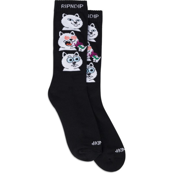 Rip N Dip Shroom Diet Black Crew Socks - One size fits most