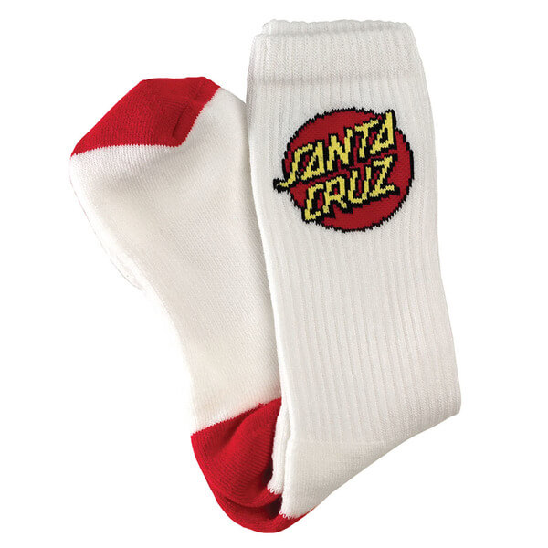 Slime Balls Skateboard Wheels Cruz Logo White Crew Socks - 2 Pair Bundle - One size fits most
