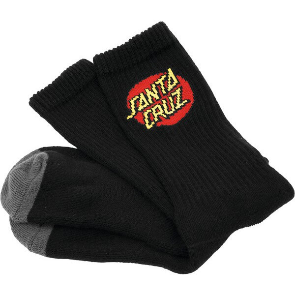 Slime Balls Skateboard Wheels Cruz Logo Black Crew Socks - 2 Pair Bundle - One size fits most