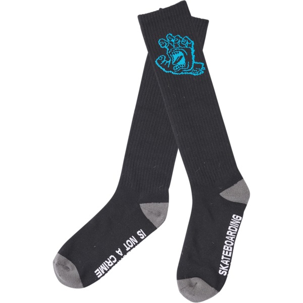 Santa Cruz Skateboards Crime Hand Black Tall Socks - One size fits most
