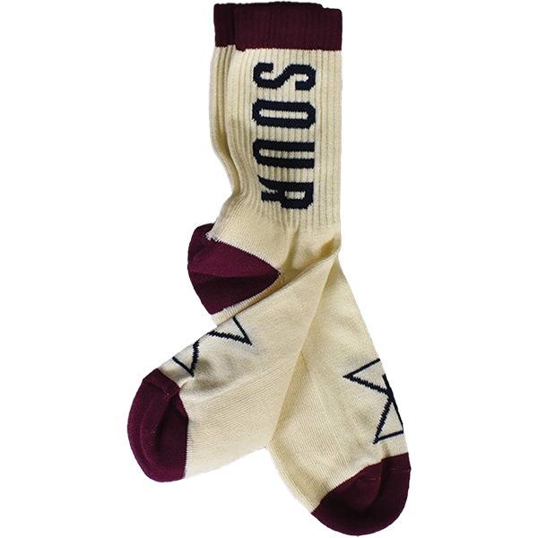 Sour Solution Skateboards Logo Burgundy Crew Socks - One size fits most Sour Solution Skateboards Logo Burgundy Crew Socks - One size fits most