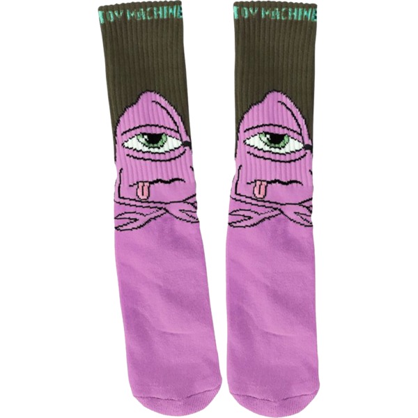Toy Machine Skateboards Bored Sect Lavender / Forest Crew Socks - One size fits most