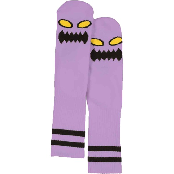 Toy Machine Skateboards Monster Face Lavender Crew Socks - One size fits most