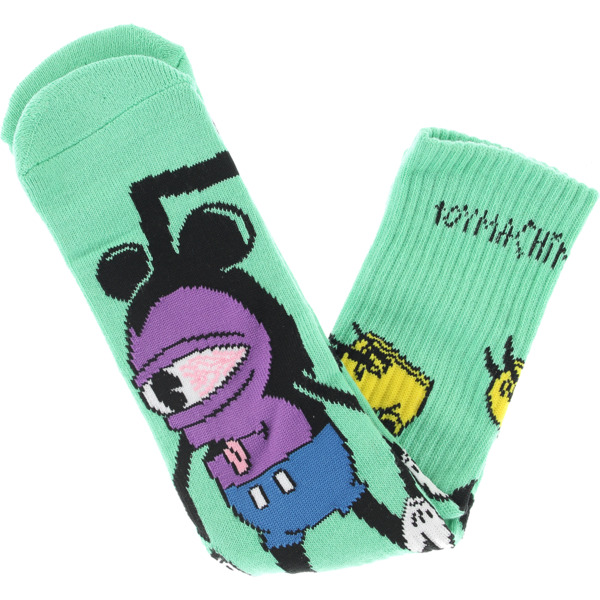Toy Machine Skateboards Mousketeer Sky Blue Crew Socks - One size fits most