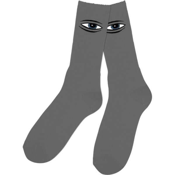 Toy Machine Skateboards Sect Eye Embroidered Grey Crew Socks - One size fits most