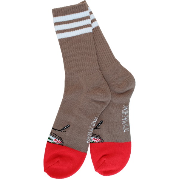 Toy Machine Skateboards Stoner Sect Grey / Red Crew Socks - One size fits most