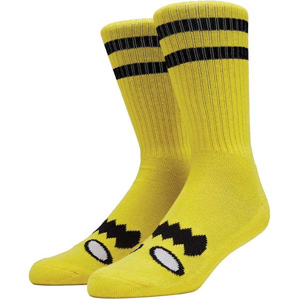 Toy Machine Skateboards Monster Face Yellow Crew Socks - One size fits most