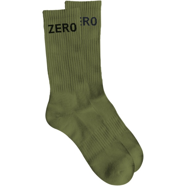 Zero Skateboards Army Green / Black Crew Socks - One Size Fits Most