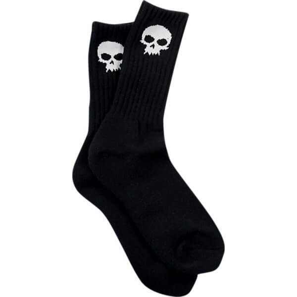 Zero Skateboards Skull Socks Black Crew Socks - One size fits most