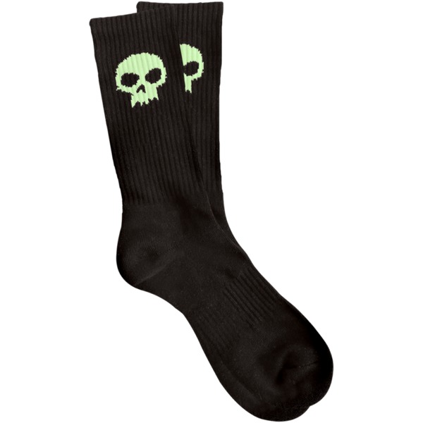 Zero Skateboards Skull Black / Glow Crew Socks