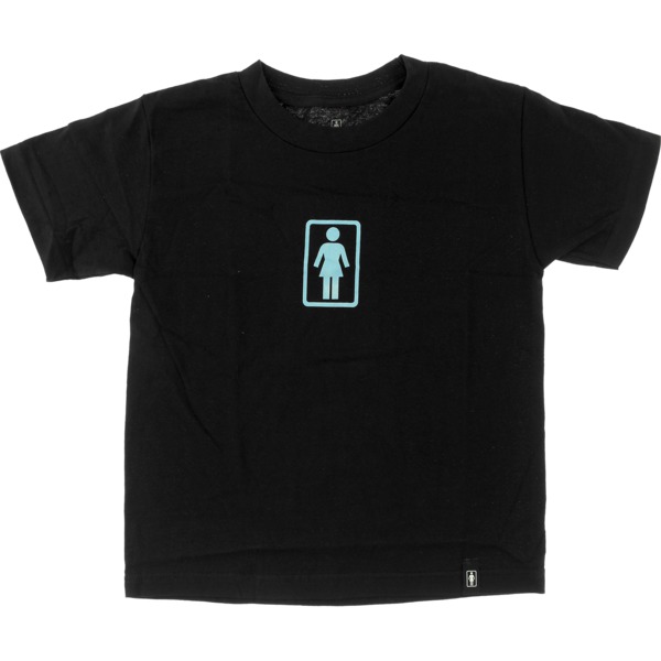 Girl Skateboards OG Black / Light Blue Youth T-Shirts - Youth Medium