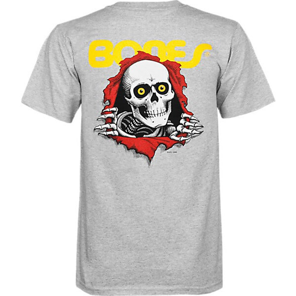 Powell Peralta Ripper Grey Boys Youth Short Sleeve T-Shirt - Youth Large