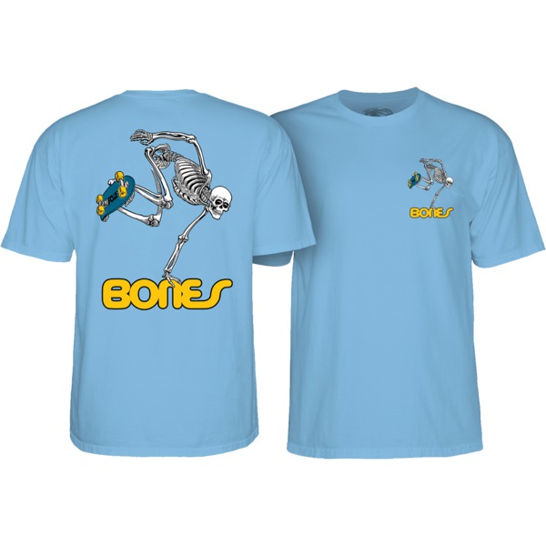 Powell Peralta Sk8board Skeleton Carolina Blue Youth T-Shirts - Small