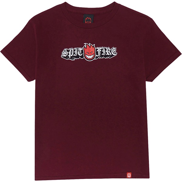 Spitfire Wheels Old E Drop Bighead Maroon Youth T-Shirts - Small Spitfire Wheels Old E Drop Bighead Maroon Youth T-Shirts - Small