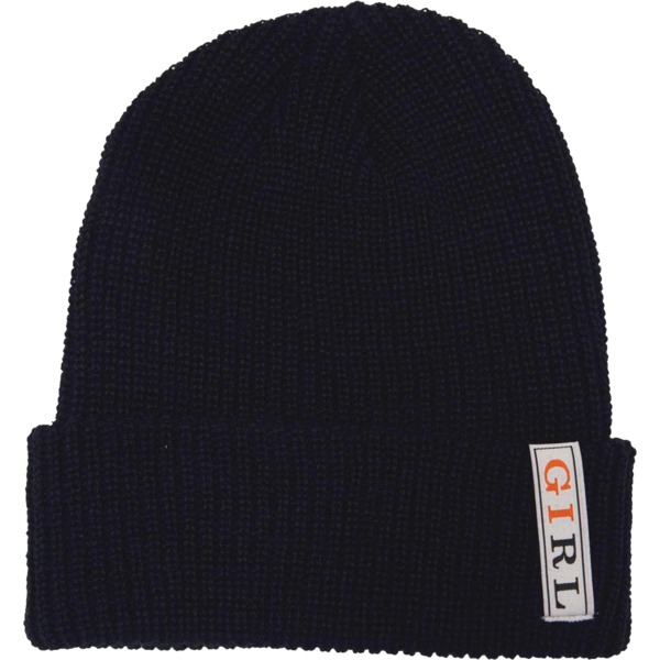 Girl Skateboards Serif Cable Navy Beanie Hat - One Size Fits Most