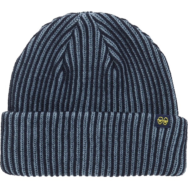 Krooked Skateboards Eyes Cuff Navy / Blue / Yellow Beanie Hat - One size fits most Krooked Skateboards Eyes Cuff Navy / Blue / Yellow Beanie Hat - One size fits most
