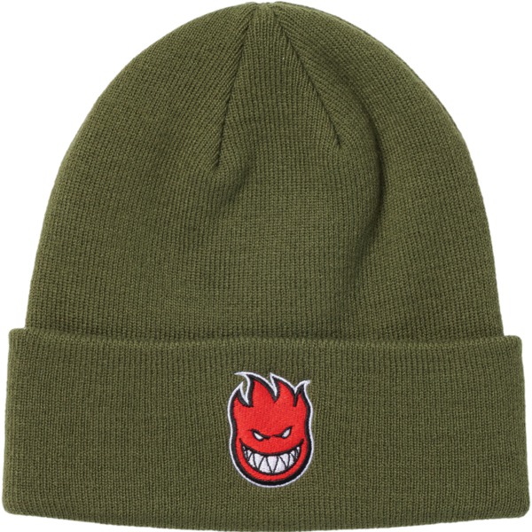 Spitfire Wheels Bighead Fill Cuff Olive / red Beanie Hat - One size fits most