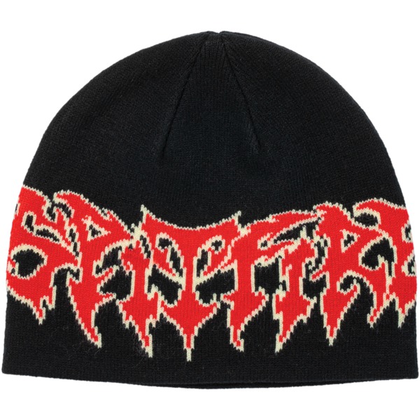 Spitfire Wheels Demon Script Black / Red / Cream Skully Beanie - One size fits most