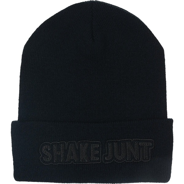 Shake Junt Stretch Logo Black Beanie Hat - One size fits most Shake Junt Stretch Logo Black Beanie Hat - One size fits most