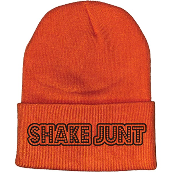 Shake Junt Stretch Logo Orange Beanie Hat - One size fits most Shake Junt Stretch Logo Orange Beanie Hat - One size fits most