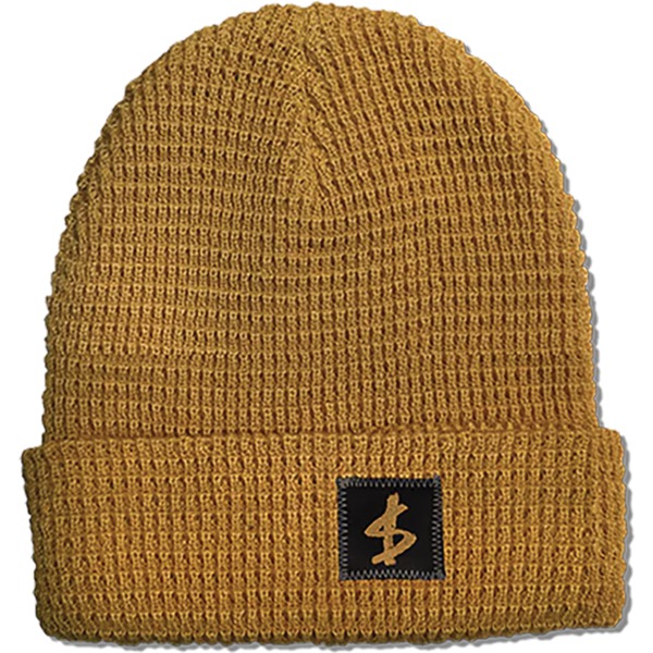 Slave Skateboards Standard Label Waffle Gold Beanie Hat - One Size Fits Most