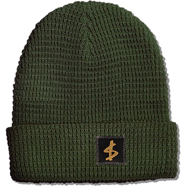 Slave Skateboards Standard Label Waffle Beanie Hat in Army