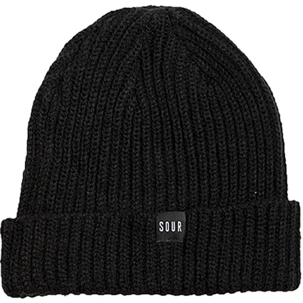 Sour Solution Skateboards Sweeper Black Beanie Hat - One size fits most