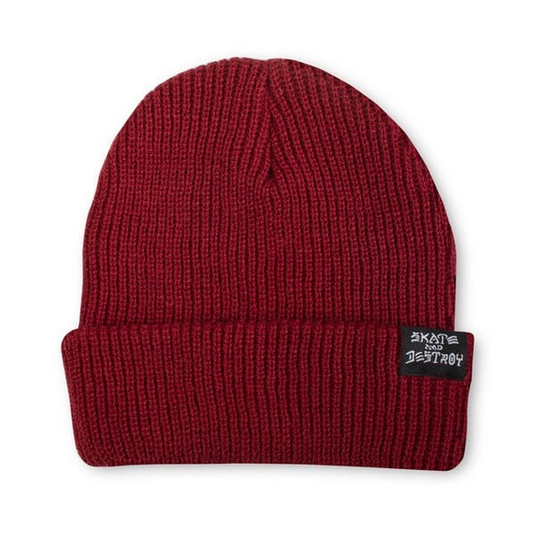 Thrasher Magazine Skategoat / Skate and Destroy Beanie Hat in Maroon