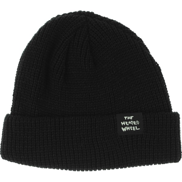 The Heated Wheel Stacked Beanie Hat in Black