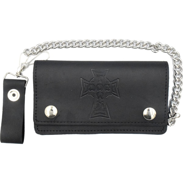 Dogtown Skateboards Vintage Cross Chain Black Wallet - Large