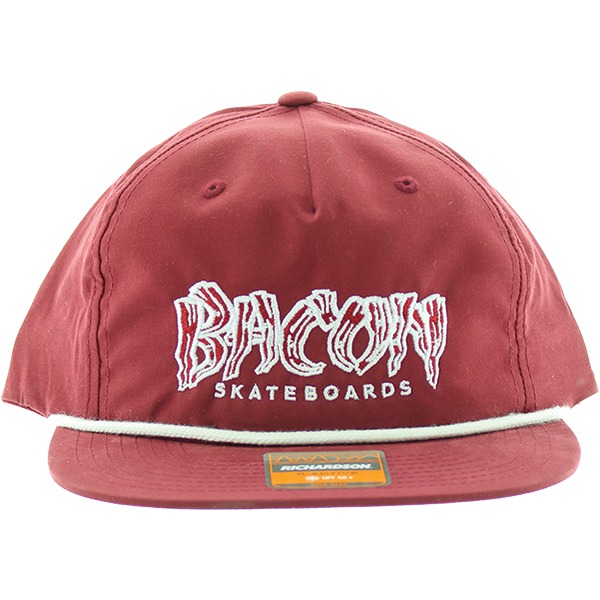 Bacon Skateboards Logo Burgundy / White Richardson Hat - Adjustable Bacon Skateboards Logo Burgundy / White Richardson Hat - Adjustable