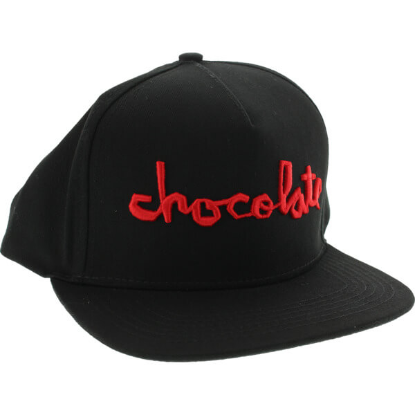 Chocolate Skateboards Chunk Black / Red Snapback Hat Adjustable