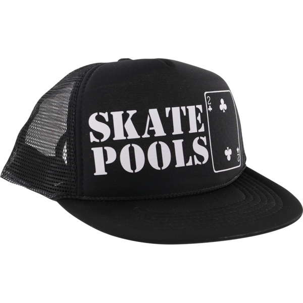 Lowcard Mag Skate Pools Black / White Mesh Trucker Hat - Adjustable