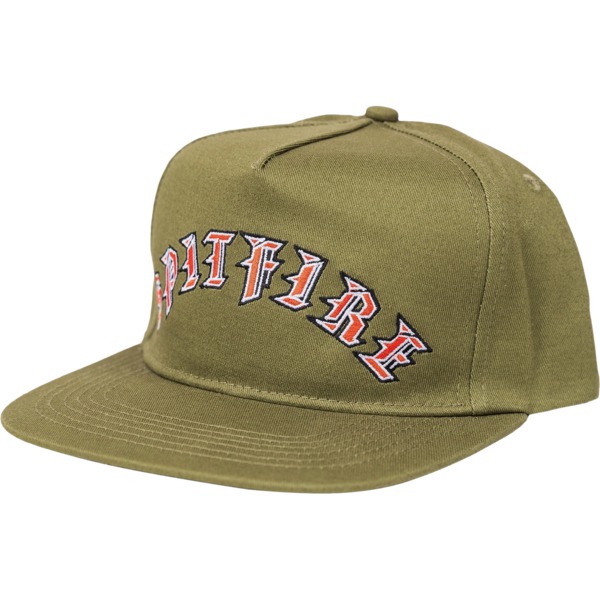 Spitfire Wheels Old E Arch Hat in Olive / Red