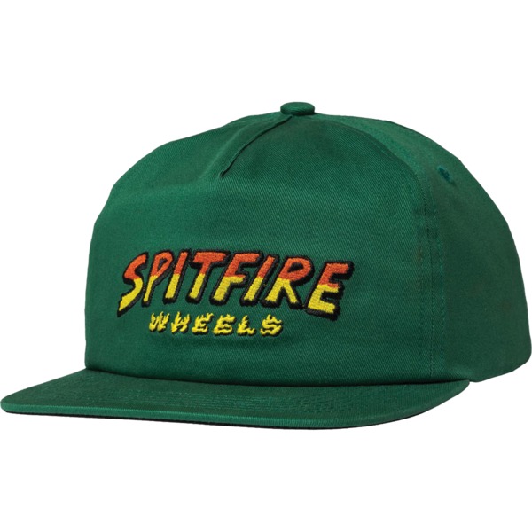 Spitfire Wheels Hell Hounds Script Dark Green Snapback Hat - Adjustable