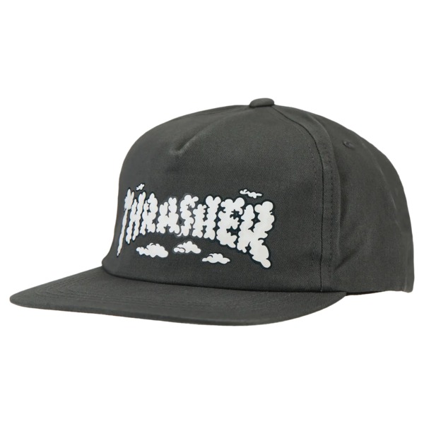 Thrasher Magazine Clouds by Spanky Long Snapback Charcoal Hat - Adjustable Thrasher Magazine Clouds by Spanky Long Snapback Charcoal Hat - Adjustable